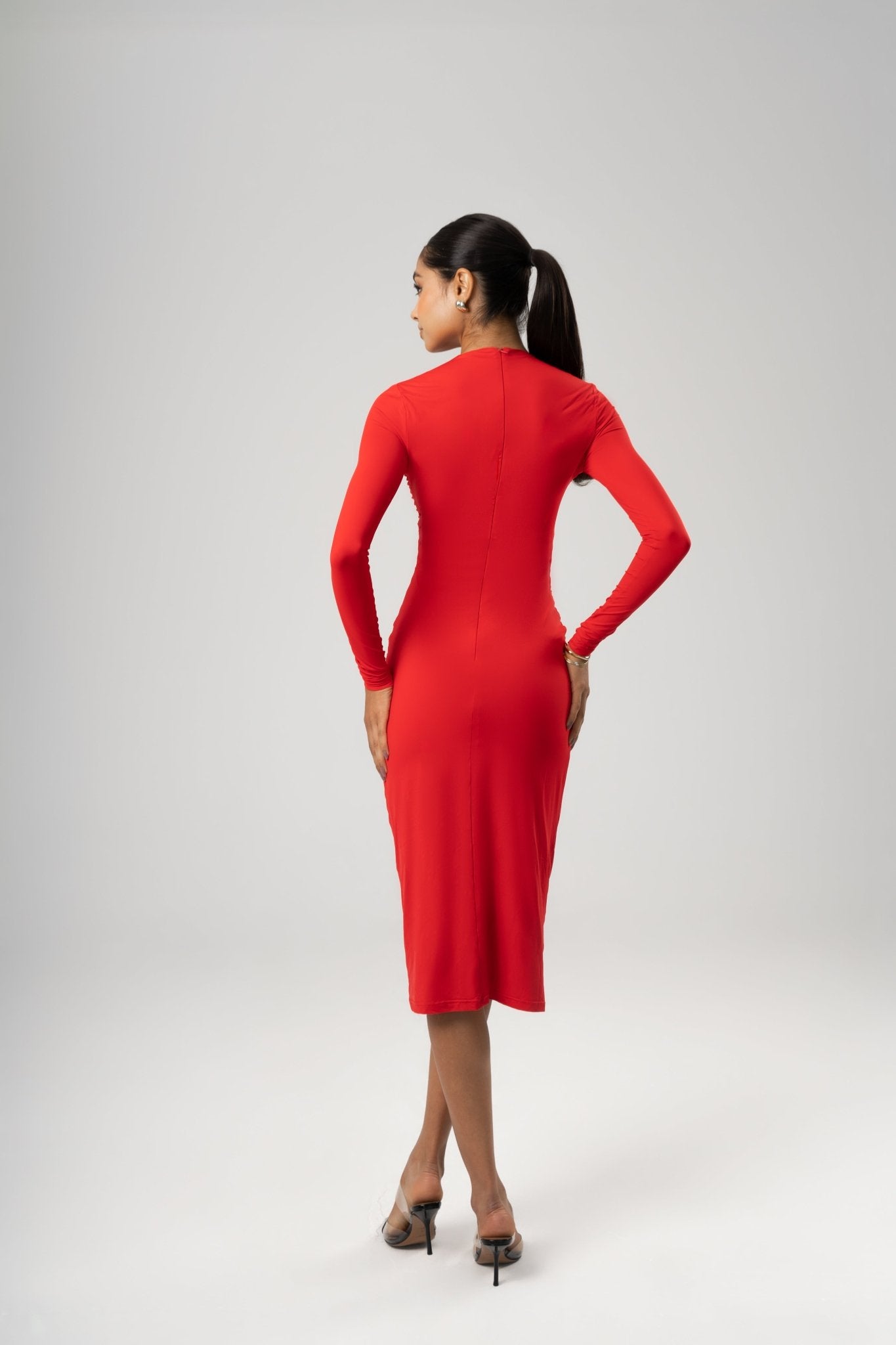 NAYA MIDI DRESS - RED - Lani Lou Brand