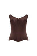 VIVIENNE SATIN CORSET - ESPRESSO