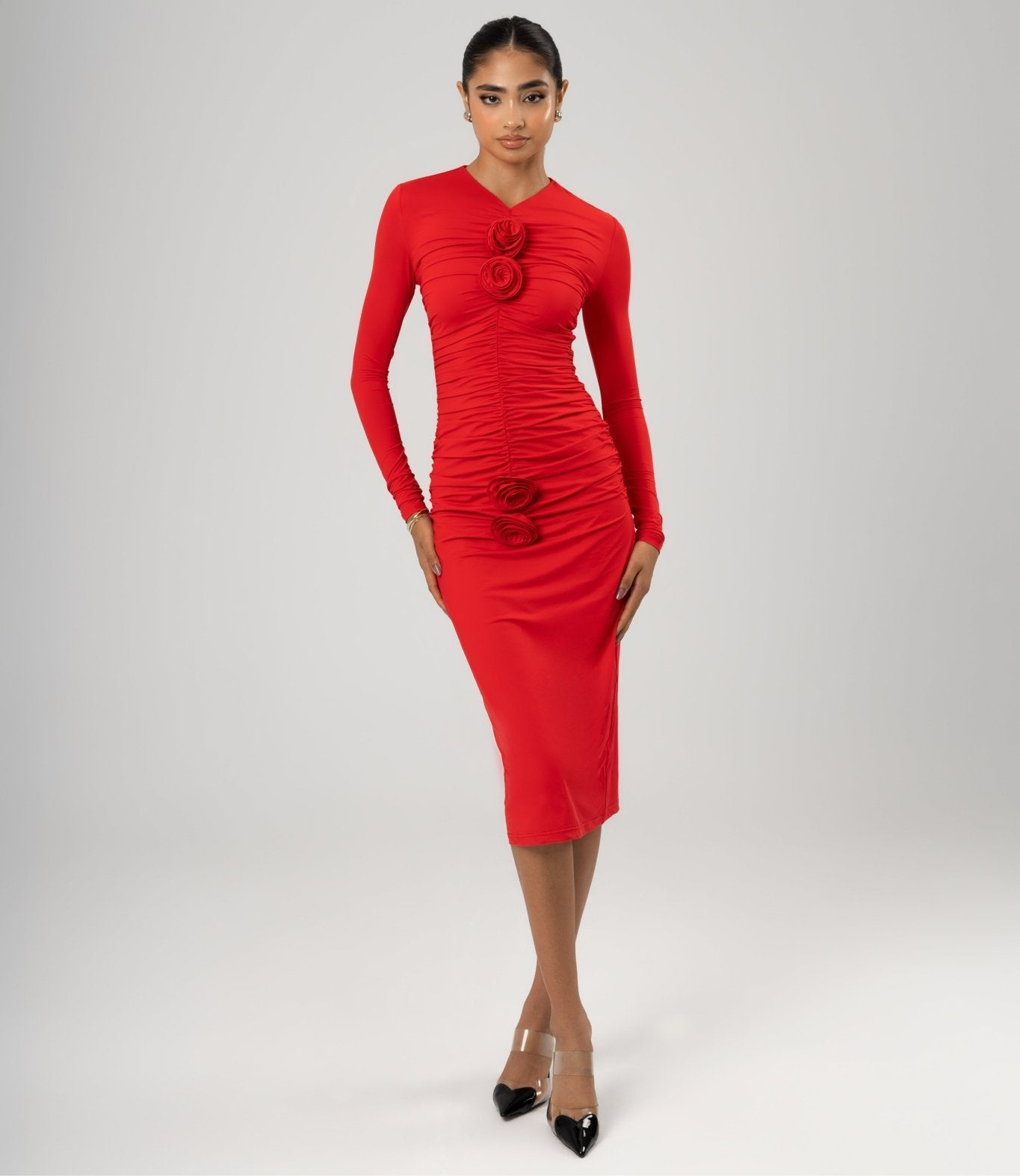 NAYA MIDI DRESS - RED