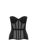 SIRENE SATIN CORSET - BLACK