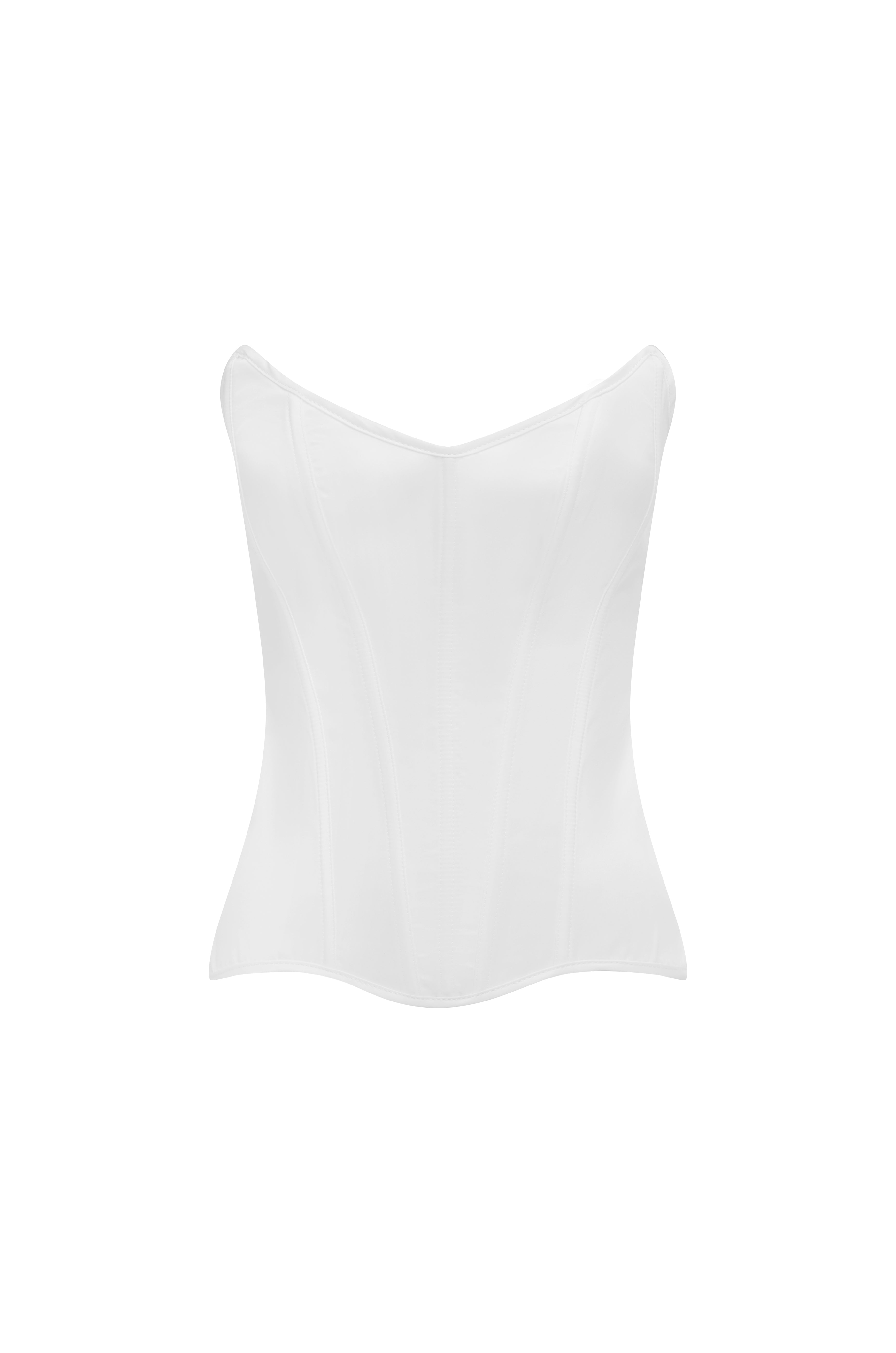 VIVIENNE SATIN CORSET - WHITE