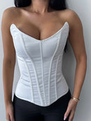 VIVIENNE SATIN CORSET - WHITE