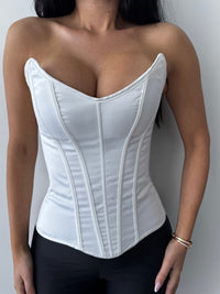 VIVIENNE SATIN CORSET - WHITE