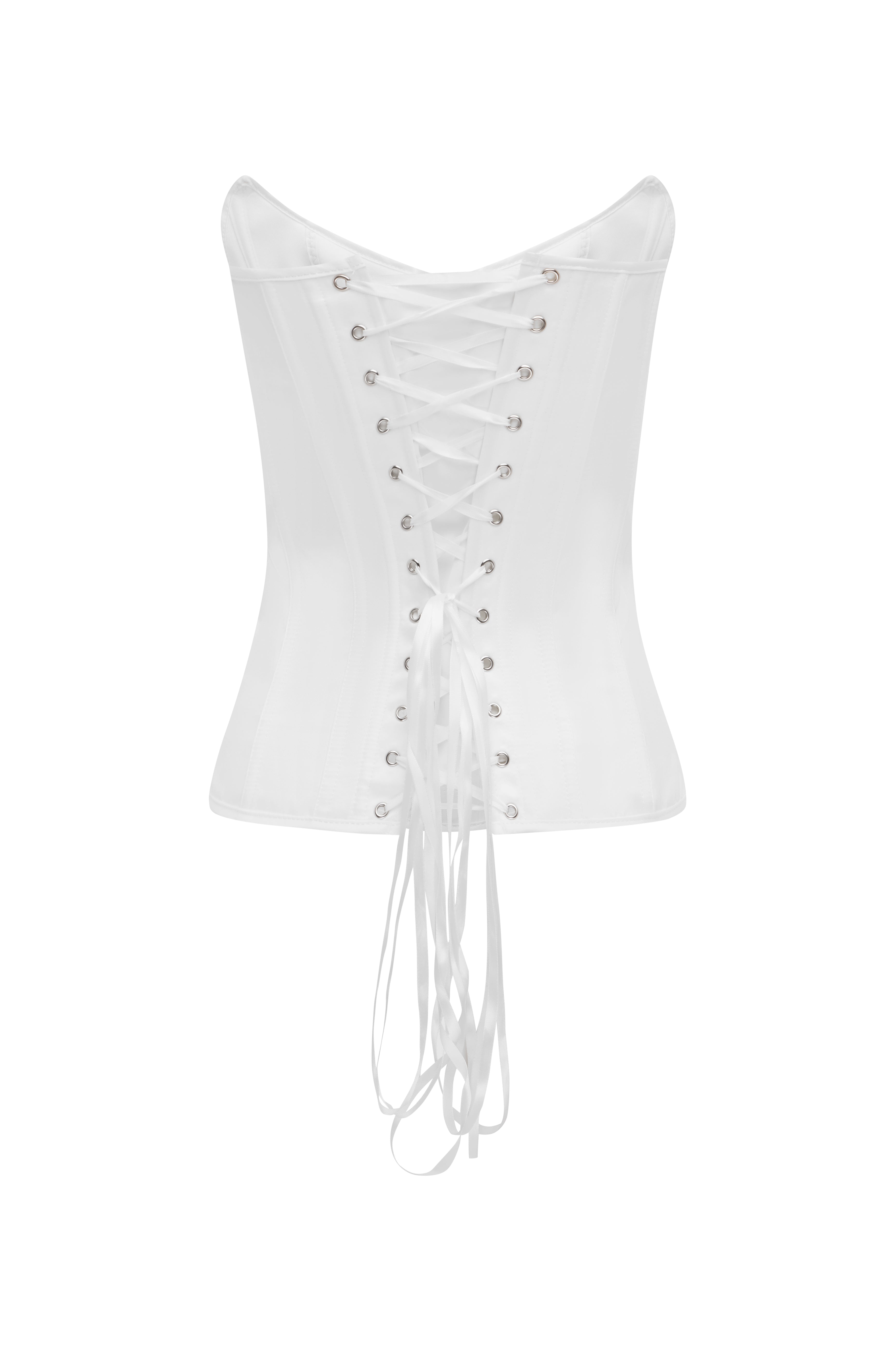 VIVIENNE SATIN CORSET - WHITE