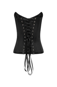 VIVIENNE SATIN CORSET - BLACK