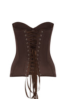 SIRENE SATIN CORSET - ESPRESSO