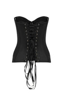 SIRENE SATIN CORSET - BLACK