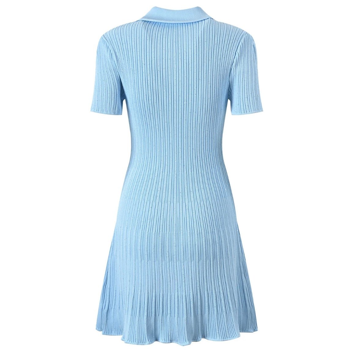 ELLE RIBBED KNIT DRESS - SKY BLUE - Lani Lou Brand